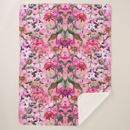 Aesthetische florale anoranje sherpa deken