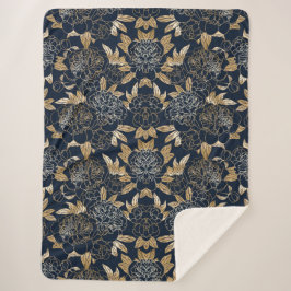 Aesthetische florale anoranje sherpa deken