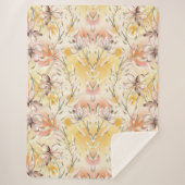 Aesthetische florale anoranje sherpa deken (Voorkant)