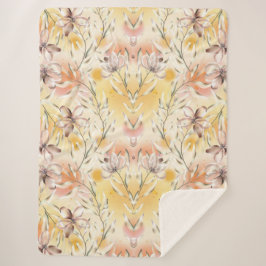 Aesthetische florale anoranje sherpa deken