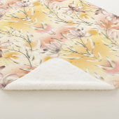 Aesthetische florale anoranje sherpa deken (3/4)