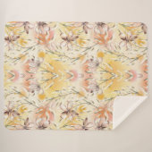 Aesthetische florale anoranje sherpa deken (Voorkant (horizontaal))