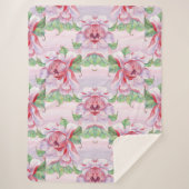 Aesthetische florale anoranje sherpa deken (Voorkant)