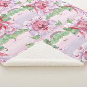 Aesthetische florale anoranje sherpa deken (3/4)