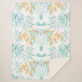 Aesthetische florale anoranje sherpa deken (Voorkant)