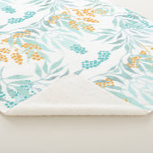 Aesthetische florale anoranje sherpa deken (3/4)