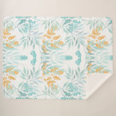 Aesthetische florale anoranje sherpa deken (Voorkant (horizontaal))