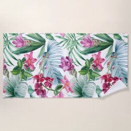 Aesthetische florale anoranje strandlaken