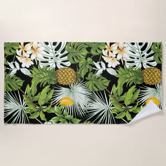 Aesthetische florale anoranje strandlaken (Voorkant)