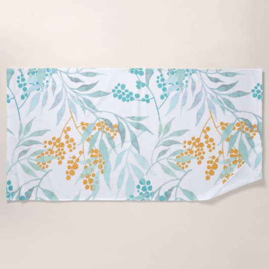 Aesthetische florale anoranje strandlaken (Voorkant)