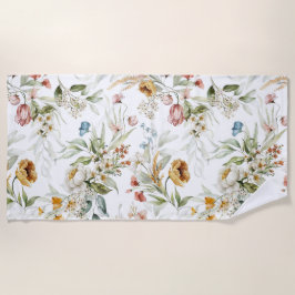 Aesthetische florale anoranje strandlaken