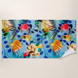 Aesthetische florale anoranje strandlaken