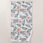 Aesthetische florale anoranje strandlaken (Voorkant)