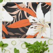 Aesthetische florale anoranje theedoek (Gevouwen)