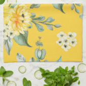 Aesthetische florale anoranje theedoek (Gevouwen)