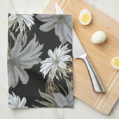 Aesthetische florale anoranje theedoek (Quarter Fold)