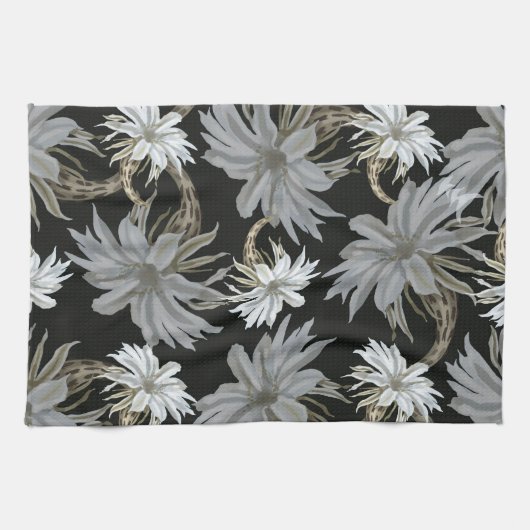 Aesthetische florale anoranje theedoek (Horizontaal)