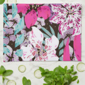 Aesthetische florale anoranje theedoek (Gevouwen)