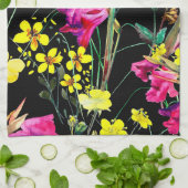 Aesthetische florale anoranje theedoek (Gevouwen)