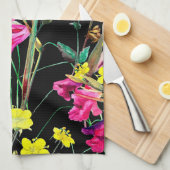 Aesthetische florale anoranje theedoek (Quarter Fold)