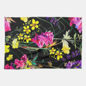 Aesthetische florale anoranje theedoek (Horizontaal)