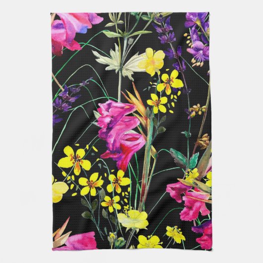 Aesthetische florale anoranje theedoek (Verticaal)