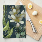 Aesthetische florale anoranje theedoek (Quarter Fold)