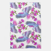 Aesthetische florale anoranje theedoek (Verticaal)