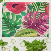 Aesthetische florale anoranje theedoek (Gevouwen)