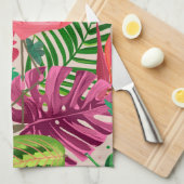 Aesthetische florale anoranje theedoek (Quarter Fold)