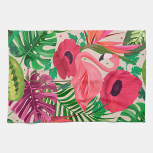 Aesthetische florale anoranje theedoek