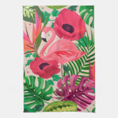 Aesthetische florale anoranje theedoek (Verticaal)