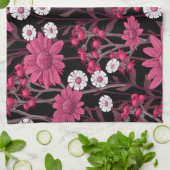 Aesthetische florale anoranje theedoek (Gevouwen)