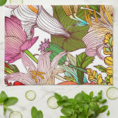 Aesthetische florale anoranje theedoek (Gevouwen)