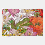 Aesthetische florale anoranje theedoek (Horizontaal)