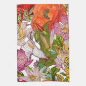 Aesthetische florale anoranje theedoek (Verticaal)