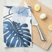 Aesthetische florale anoranje theedoek (Quarter Fold)