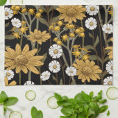 Aesthetische florale anoranje theedoek (Gevouwen)