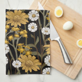 Aesthetische florale anoranje theedoek (Quarter Fold)