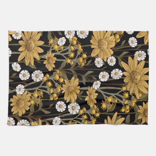 Aesthetische florale anoranje theedoek (Horizontaal)