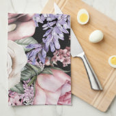 Aesthetische florale anoranje theedoek (Quarter Fold)