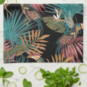 Aesthetische florale anoranje theedoek (Gevouwen)