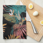 Aesthetische florale anoranje theedoek (Quarter Fold)