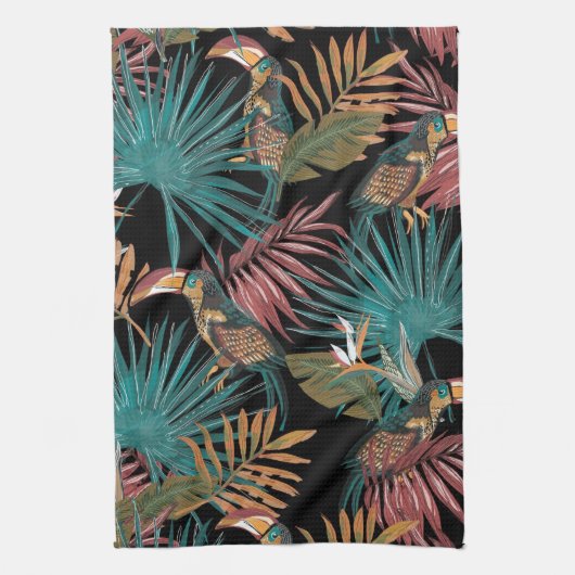 Aesthetische florale anoranje theedoek (Verticaal)