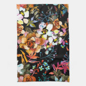 Aesthetische florale anoranje theedoek (Verticaal)