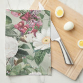 Aesthetische florale anoranje theedoek (Quarter Fold)