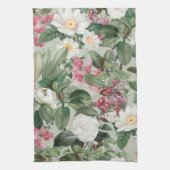 Aesthetische florale anoranje theedoek (Verticaal)