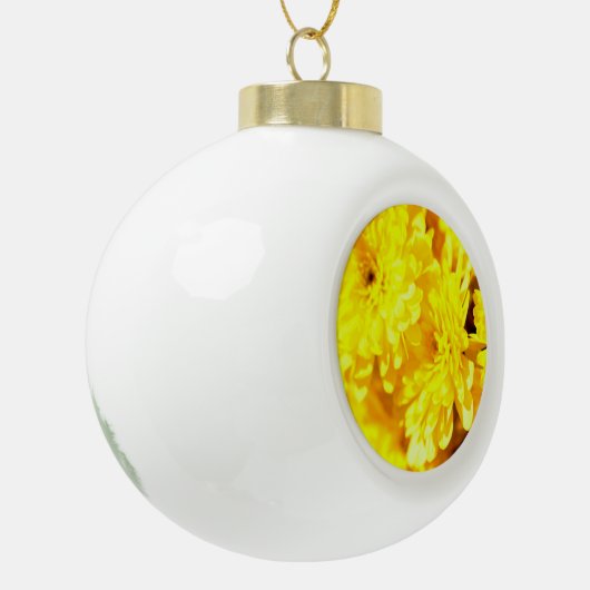 Aesthetische gele makreelbloem keramische bal ornament (Links)