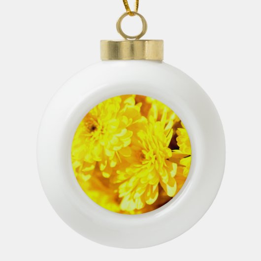 Aesthetische gele makreelbloem keramische bal ornament (Voorkant)