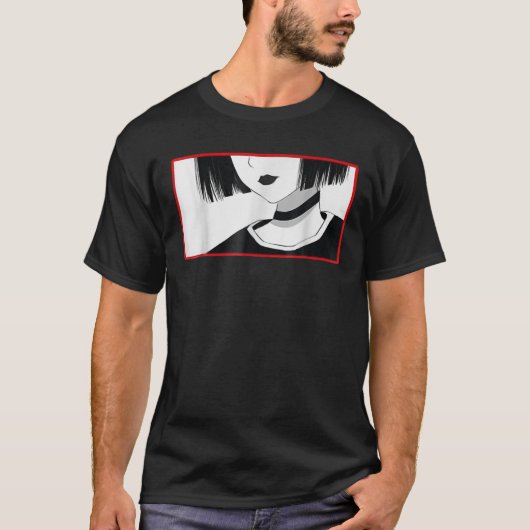 Aesthetische Gothic Anime Girl - Zachte grunge est T-shirt (Voorkant)